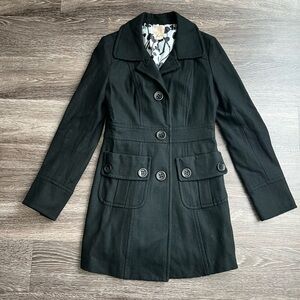 Y2K style tailored black coat